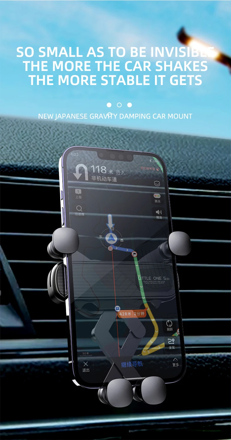 Gravity Car Phone Holder for 4.7-7 inch Mobile Phone Car Air Vent Phone Mount Universal Shockproof GPS Clip Smartphone Stand Gravity Car Phone Holder for 4.7-7 inch Mobile Phone Car Air Vent Phone Mount Universal Shockproof GPS Clip Smartphone Stand