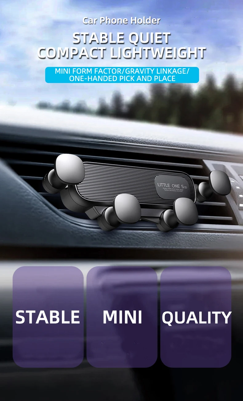 Gravity Car Phone Holder for 4.7-7 inch Mobile Phone Car Air Vent Phone Mount Universal Shockproof GPS Clip Smartphone Stand Gravity Car Phone Holder for 4.7-7 inch Mobile Phone Car Air Vent Phone Mount Universal Shockproof GPS Clip Smartphone Stand