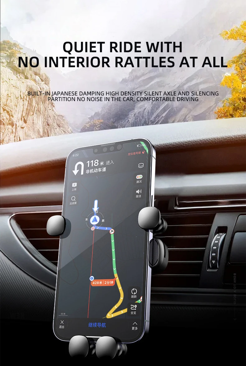 Gravity Car Phone Holder for 4.7-7 inch Mobile Phone Car Air Vent Phone Mount Universal Shockproof GPS Clip Smartphone Stand Gravity Car Phone Holder for 4.7-7 inch Mobile Phone Car Air Vent Phone Mount Universal Shockproof GPS Clip Smartphone Stand
