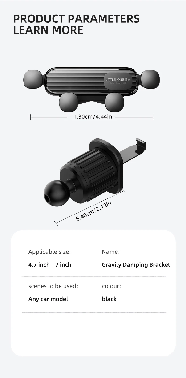 Gravity Car Phone Holder for 4.7-7 inch Mobile Phone Car Air Vent Phone Mount Universal Shockproof GPS Clip Smartphone Stand Gravity Car Phone Holder for 4.7-7 inch Mobile Phone Car Air Vent Phone Mount Universal Shockproof GPS Clip Smartphone Stand
