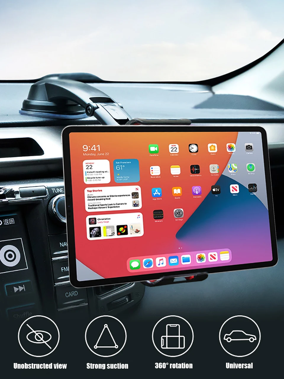 Tablet Phone Holder Mount In Car for Samsung Galaxy Z Fold 4 3 2 IPhone IPad Mini Air Car Sucker Phone Stand Expansion Holders Tablet Phone Holder Mount In Car for Samsung Galaxy Z Fold 4 3 2 IPhone IPad Mini Air Car Sucker Phone Stand Expansion Holders