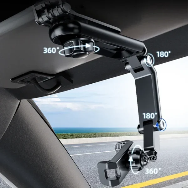 Support de téléphone rotatif à 360° pour pare-soleil de voiture – Image 2