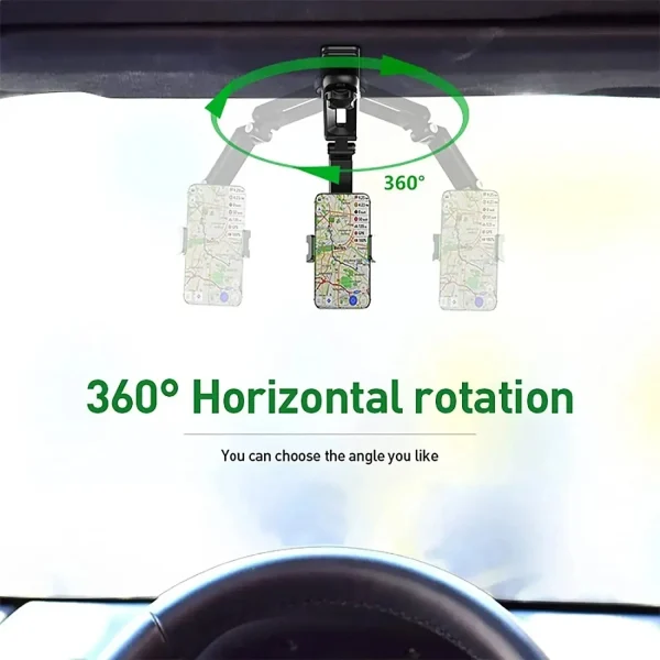 Support de téléphone rotatif à 360° pour pare-soleil de voiture – Image 3