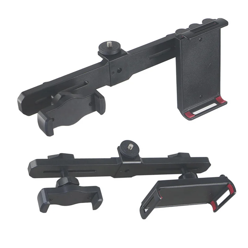 Universal Phone Holder Adjustable Dual Crossbar Clip Bracket for Video Recording Live Multifunctional Tripod Phone Tablet Stand Universal Phone Holder Adjustable Dual Crossbar Clip Bracket for Video Recording Live Multifunctional Tripod Phone Tablet Stand