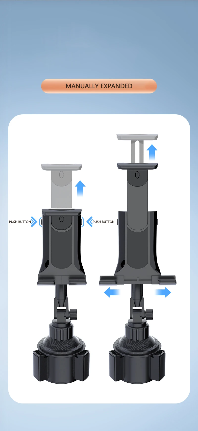 Universal Car Cup Tablet Stand Phone Holder Cellphone Holder Drink Bottle iPad Mount Support Smartphone Mobile Phone Pad 11 inch