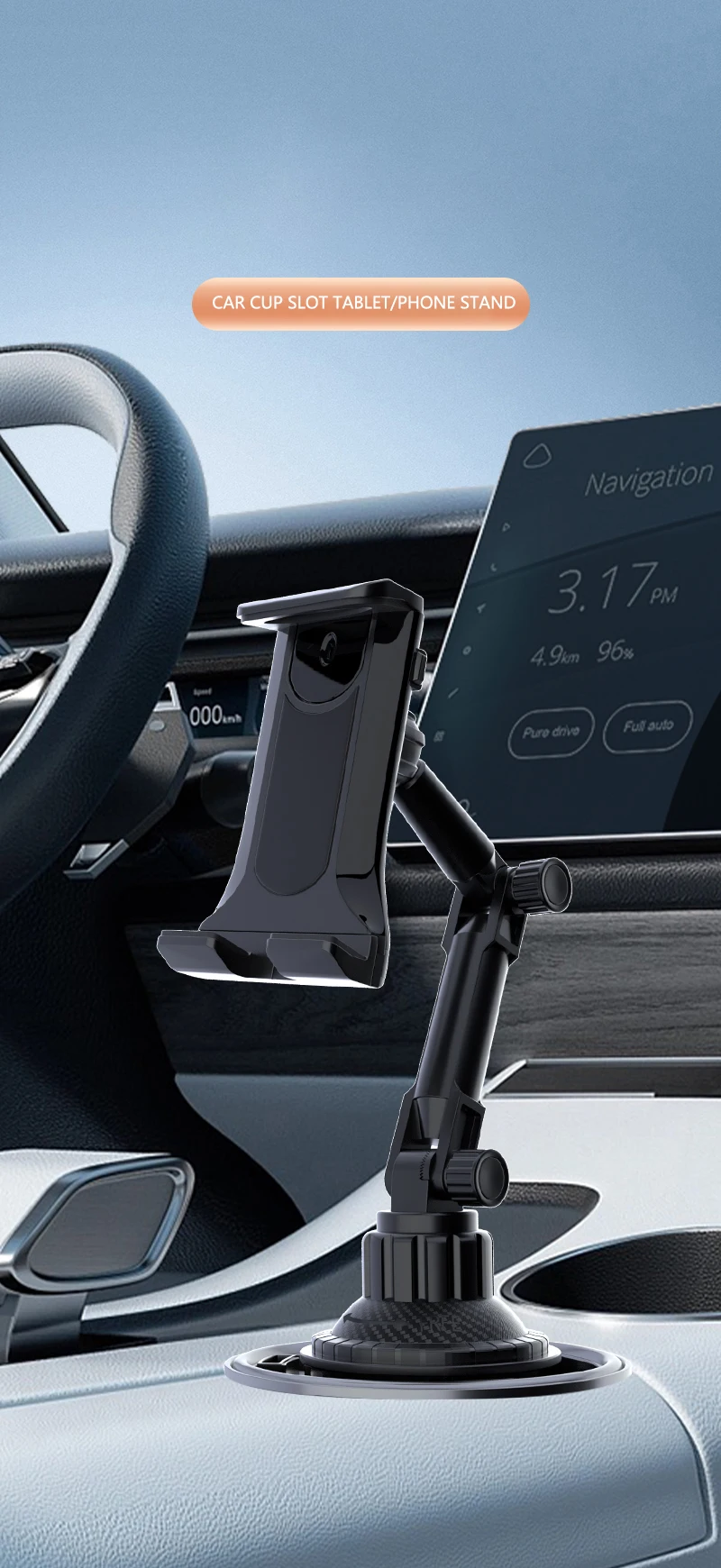 Universal Car Cup Tablet Stand Phone Holder Cellphone Holder Drink Bottle iPad Mount Support Smartphone Mobile Phone Pad 11 inch