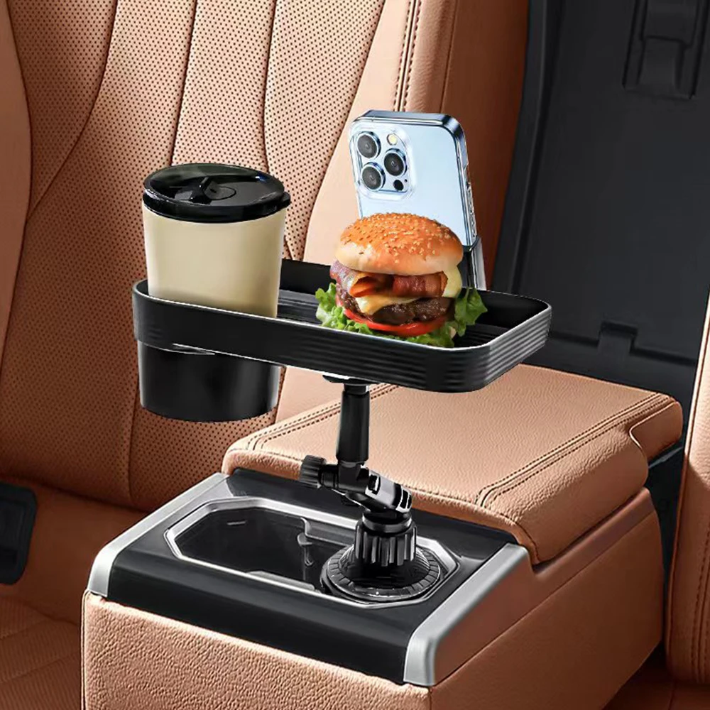 Car Cup Phone Holder Stand Mount Tray 360 Degree Rotation Table Slot Food Organized Adjustable Drink Accesories for Iphone 14 13