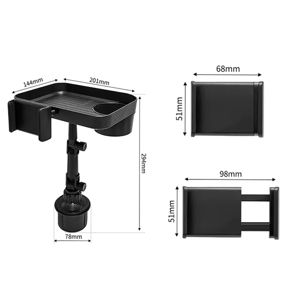 Car Cup Phone Holder Stand Mount Tray 360 Degree Rotation Table Slot Food Organized Adjustable Drink Accesories for Iphone 14 13