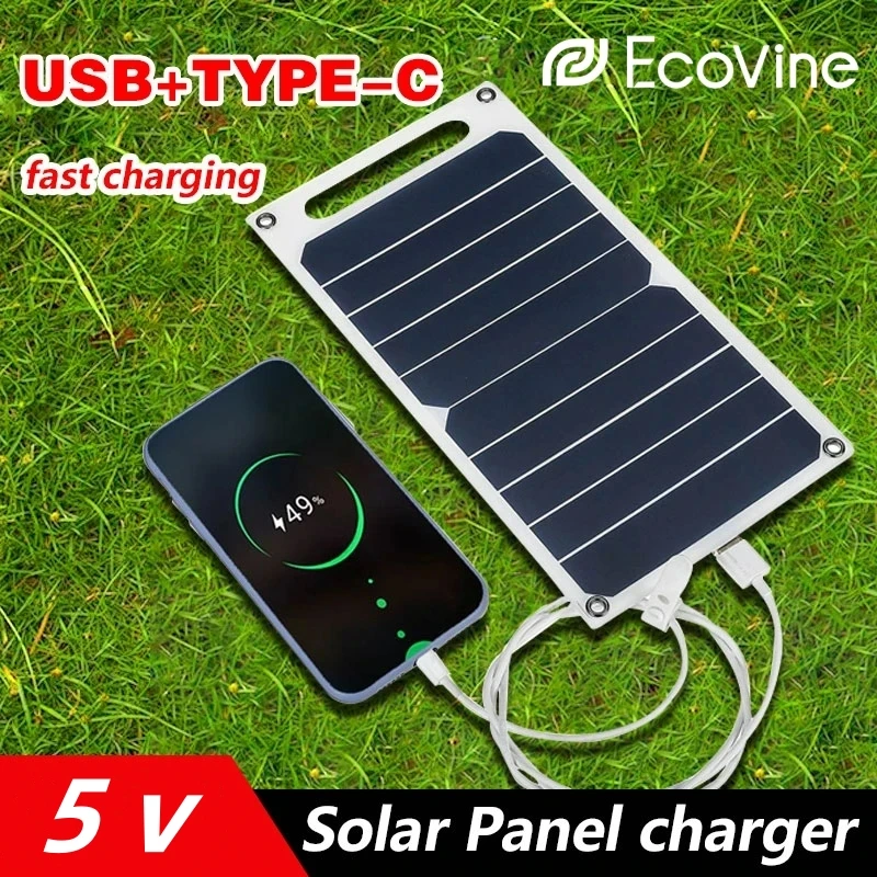Solar Panel 5V USB Type-C Charge Portable Flexible Kit Lightweigh Mini System For Phones Car Camping Hiking Power Banks IP65 Solar Panel 5V USB Type-C Charge Portable Flexible Kit Lightweigh Mini System For Phones Car Camping Hiking Power Banks IP65