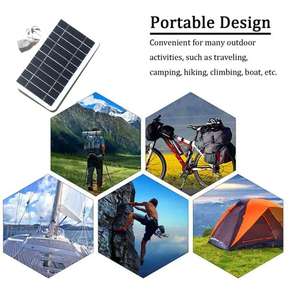 Portable Solar Panel 5V 2W Solar Plate With USB Safe Charge Stabilize Battery Charger for Power Bank Phone Outdoor Camping Home Portable Solar Panel 5V 2W Solar Plate With USB Safe Charge Stabilize Battery Charger for Power Bank Phone Outdoor Camping Home