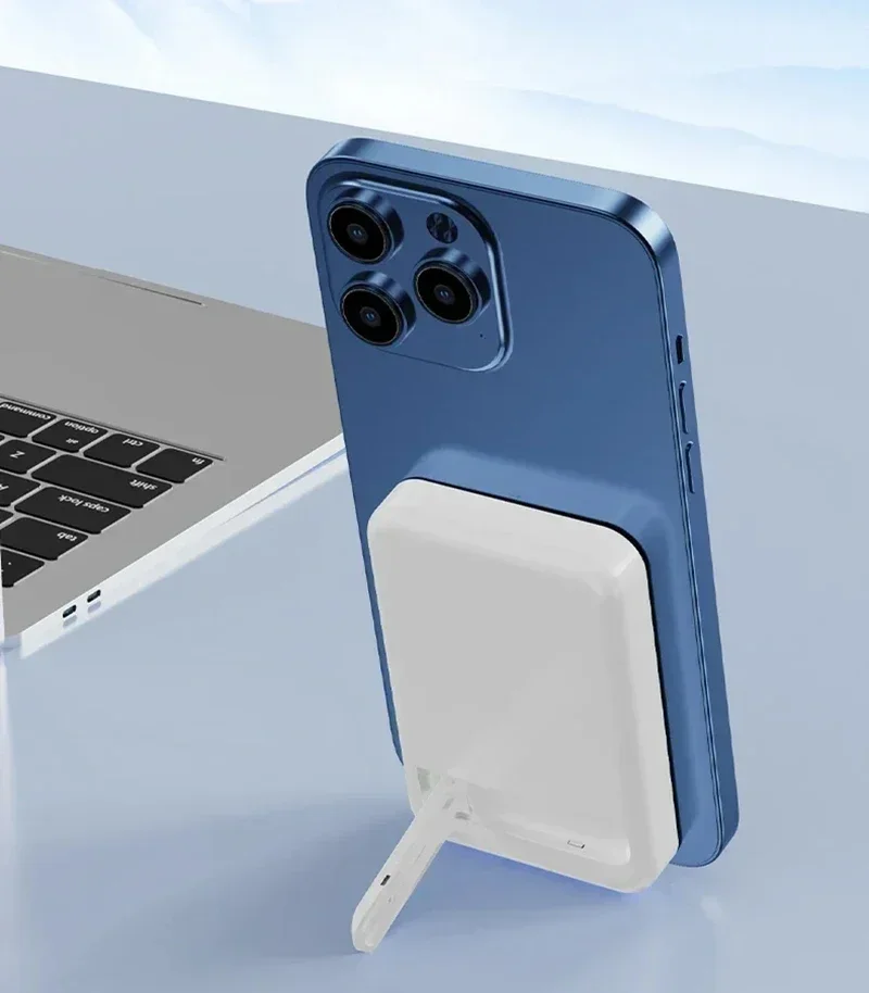 2025 New 50000mAh Macsafe Power Bank Wireless Magnetic 22.5W Super Fast Charging Folding Stand Portable External Battery