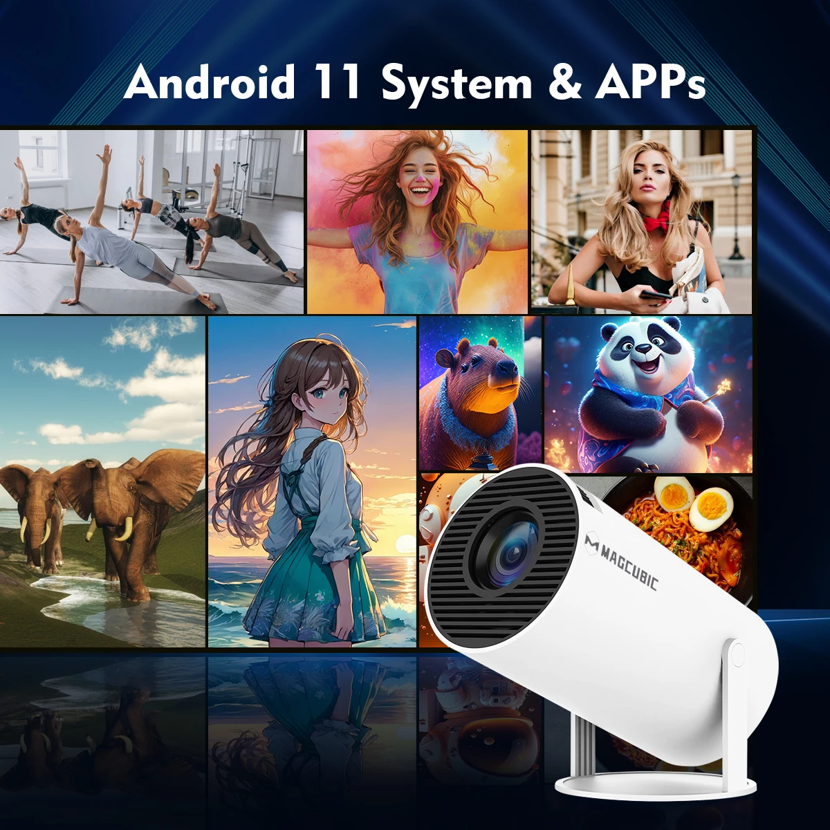 Projecteur magnétique HY300 PRO 4K Android Projecteur magnétique HY300 PRO 4K Android